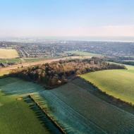 E over Titch Hill Wood, Upton Farm